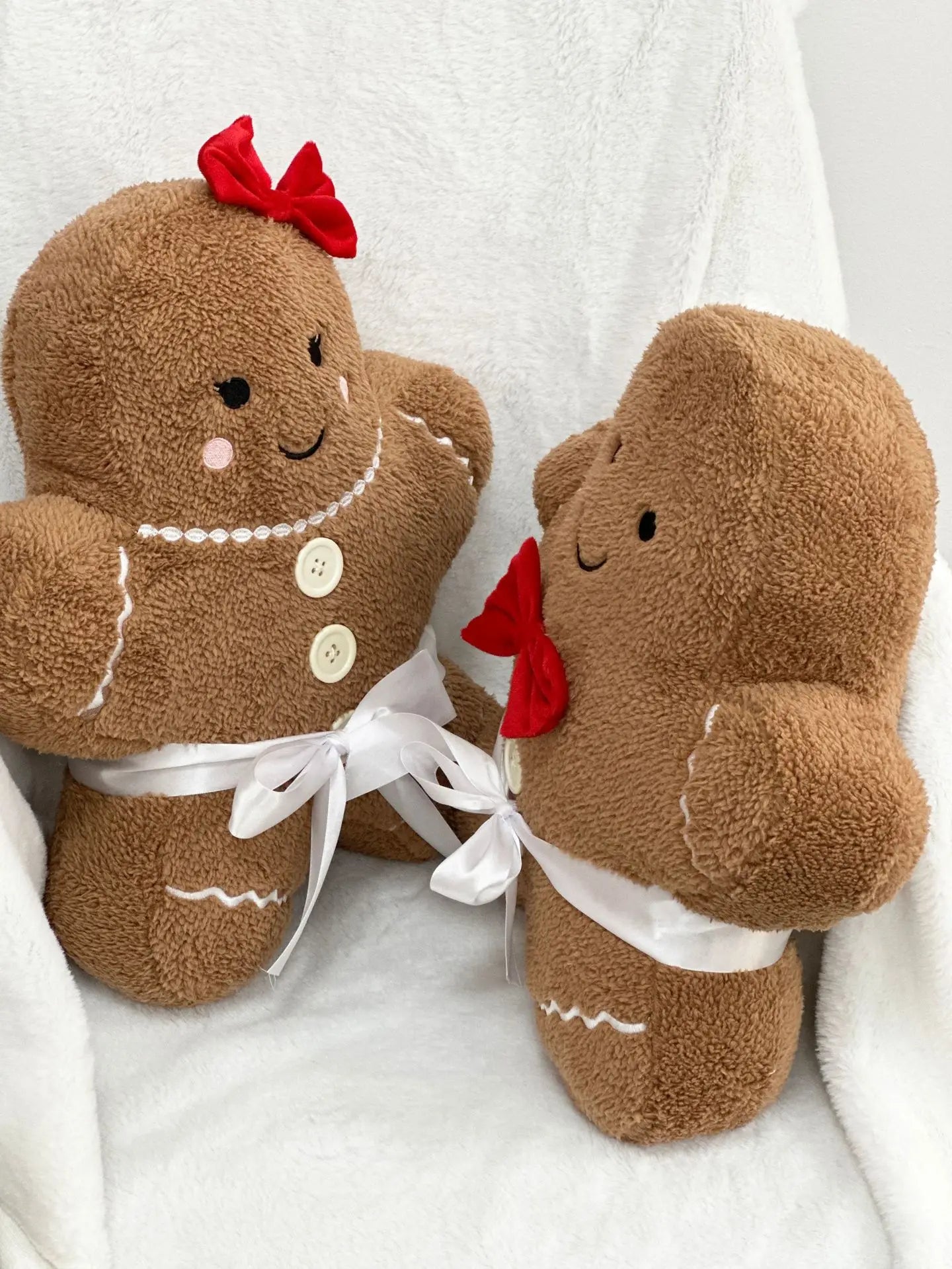 Cross border New   Gingerbread Boy & Girl Christmas pillow Plush Toy Doll Can Be a Good Choice for Holiday Birthday Gifts