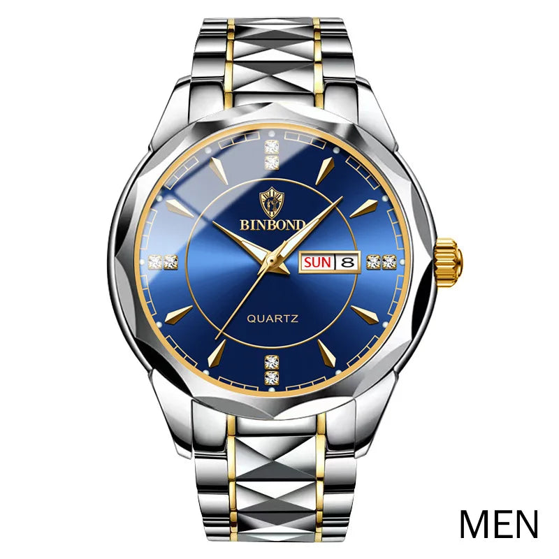 Women Business Casual Fashion Waterproof Full Steel Quartz Watches for Female Sports Date Week Clock Ladies Gold