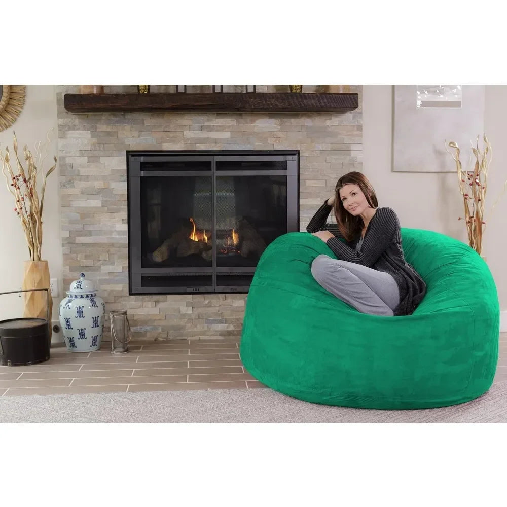 Beanbag Sofa, 5-foot Adult and Youth Beanbag Chair, Foam Filled Removable Micro Suede Cover and Lining, Ice Bag Beanbag Sofa