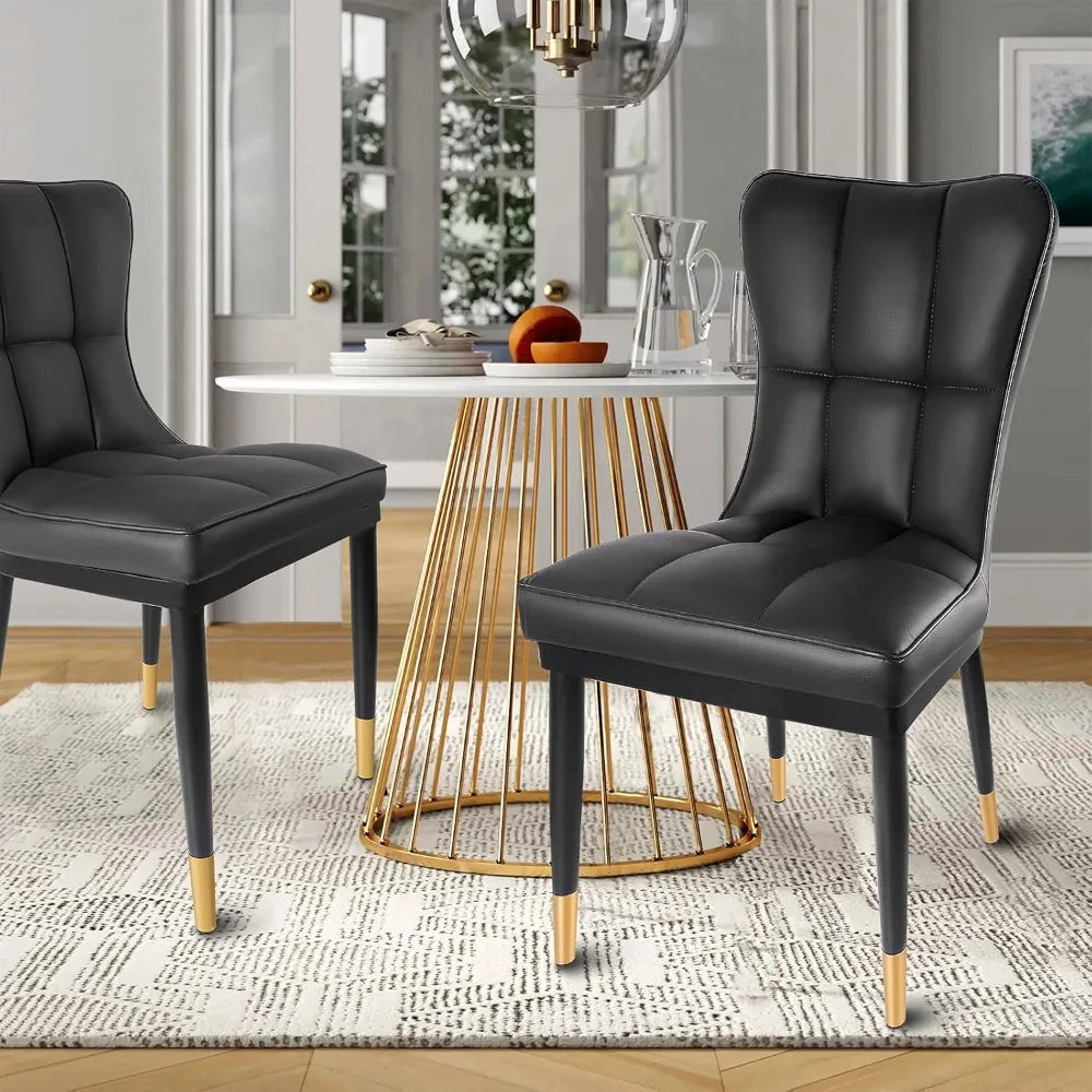 Set of 4 Leather Dining Room Chairs, Light Luxury Modern Kitchen Chairs Suitable for living room and dining room, free shipping