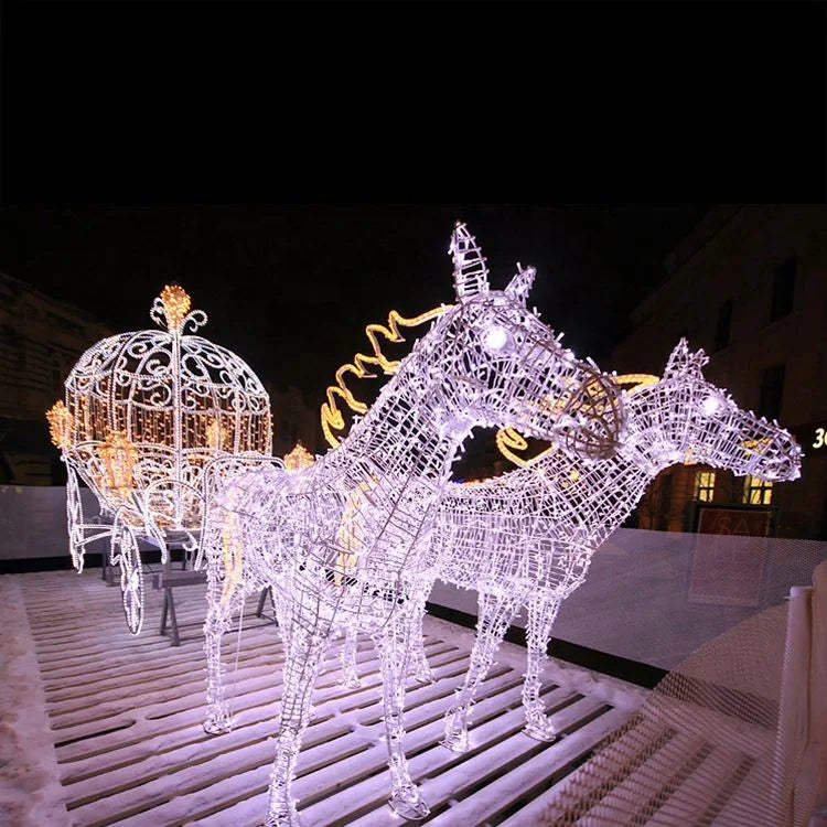 Christmas Outdoor Running Strip 3D Acrylic Reindeer LED Motif Lights