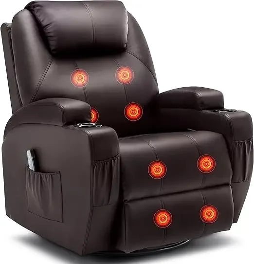 Recliner Chair,Rocking Chair with Massage and Heat,360° Swivel Recliner Chairs for Adults,for Bedroom,Nursery,Living Room Chairs