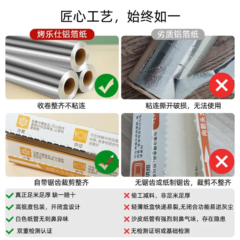 Baked Tin Paper Aluminum Foil Oven Air Fryer Domestic Commercial Barbecue Paper Barbecue Shop Snack Food Grade Oil Paper