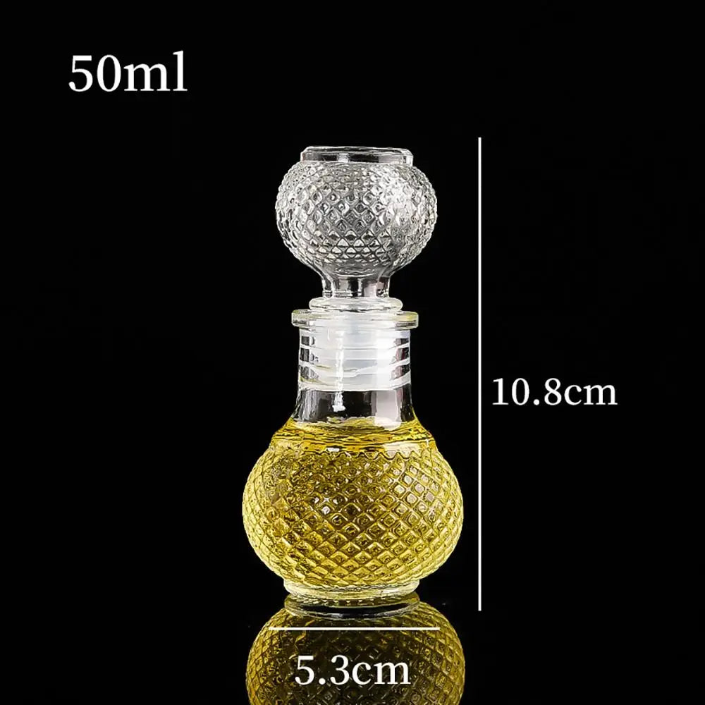 Mini Spirit Alcohol Liquor Bottle 50ml Transparent Glass Whiskey Decanter Handmade Diy Gift Bottles Perfume Glass Container