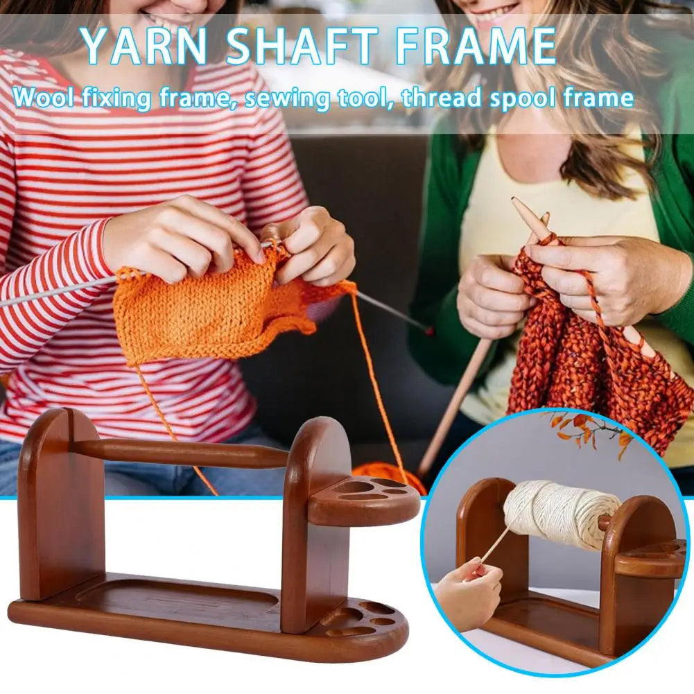 Yarn Storage Device Wooden Yarn Holder with Slots for Knitting Crocheting Yarn Spinner Stand Stable Ball for Wool for Knitting