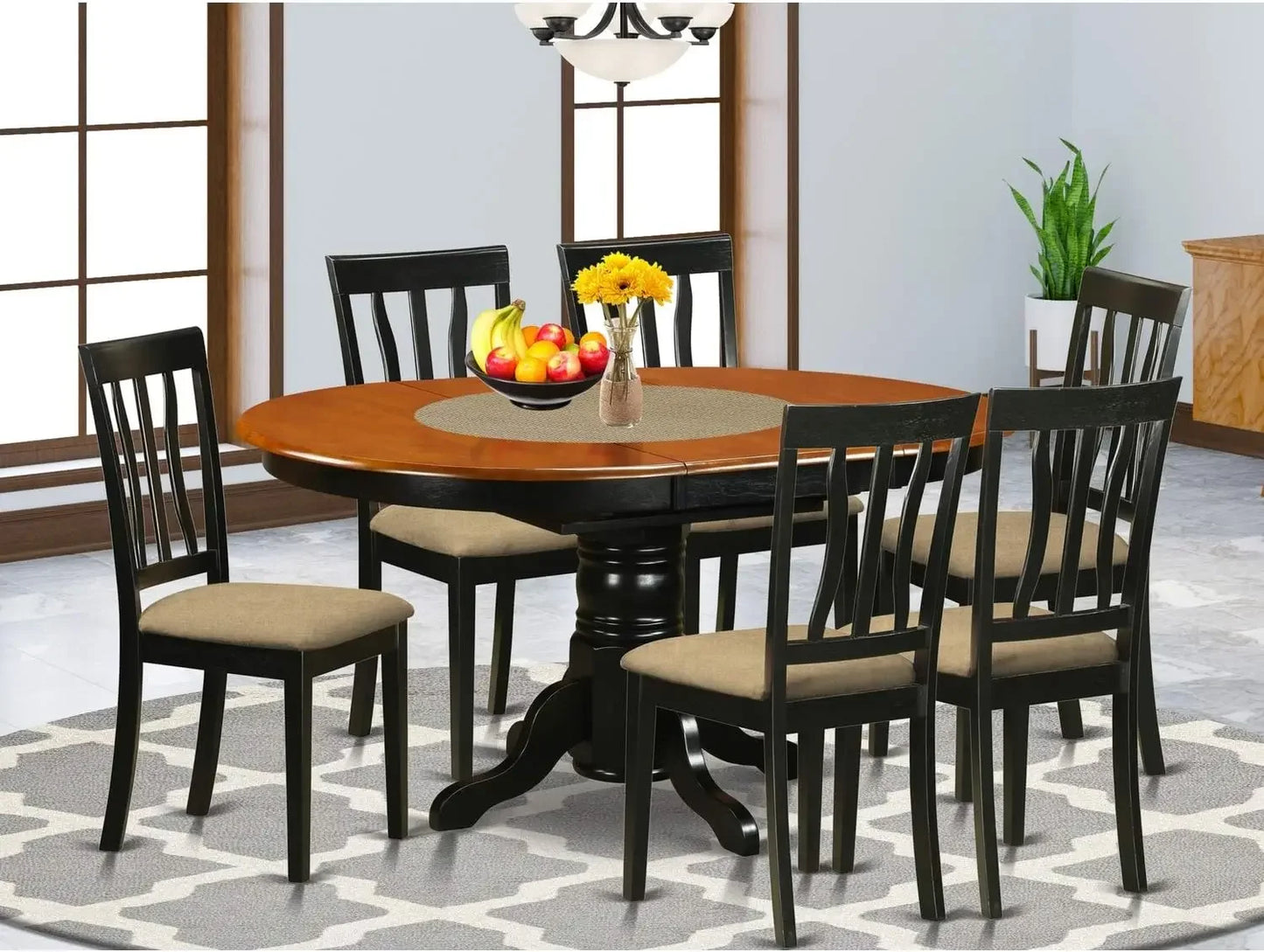 7 Piece Dining Room 42x60 Inch Restaurant solid wood tables and chairs, conference tables. Suitable for living room, kitchen