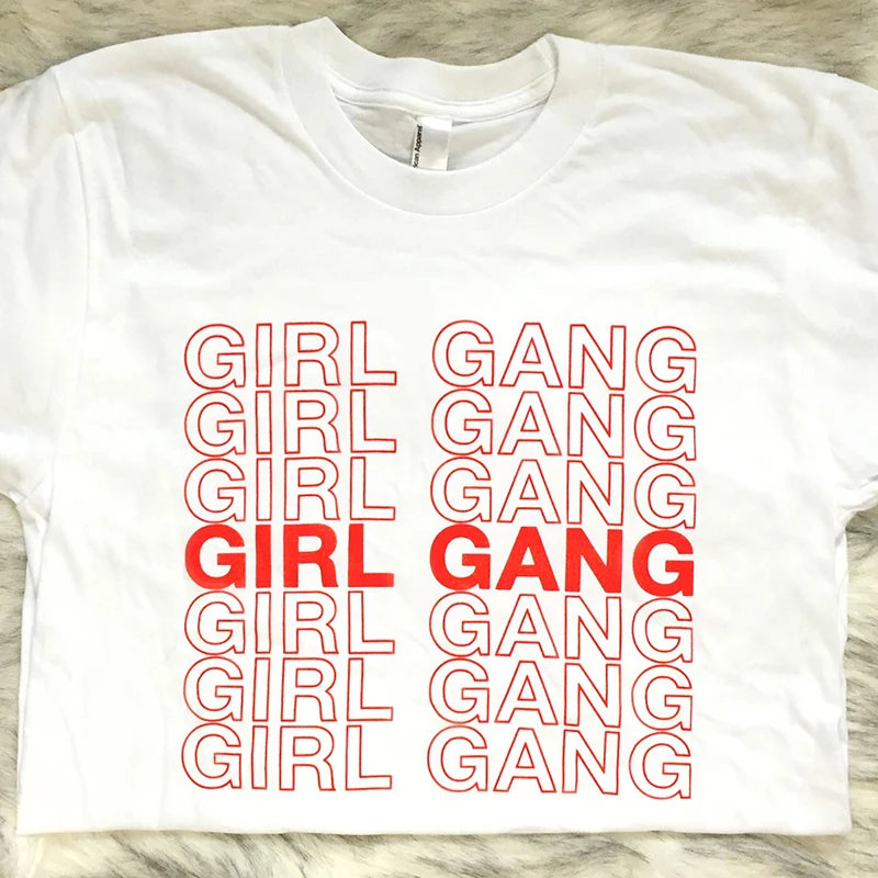 Girl Gang Power T-shirt: Aesthetic Feminism for Hipster Grunge Vibes.