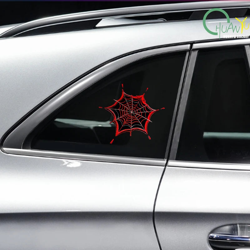 Hollow out car sticker Original spider web Halloween gothic punk classic texture concealer waterproof sticker