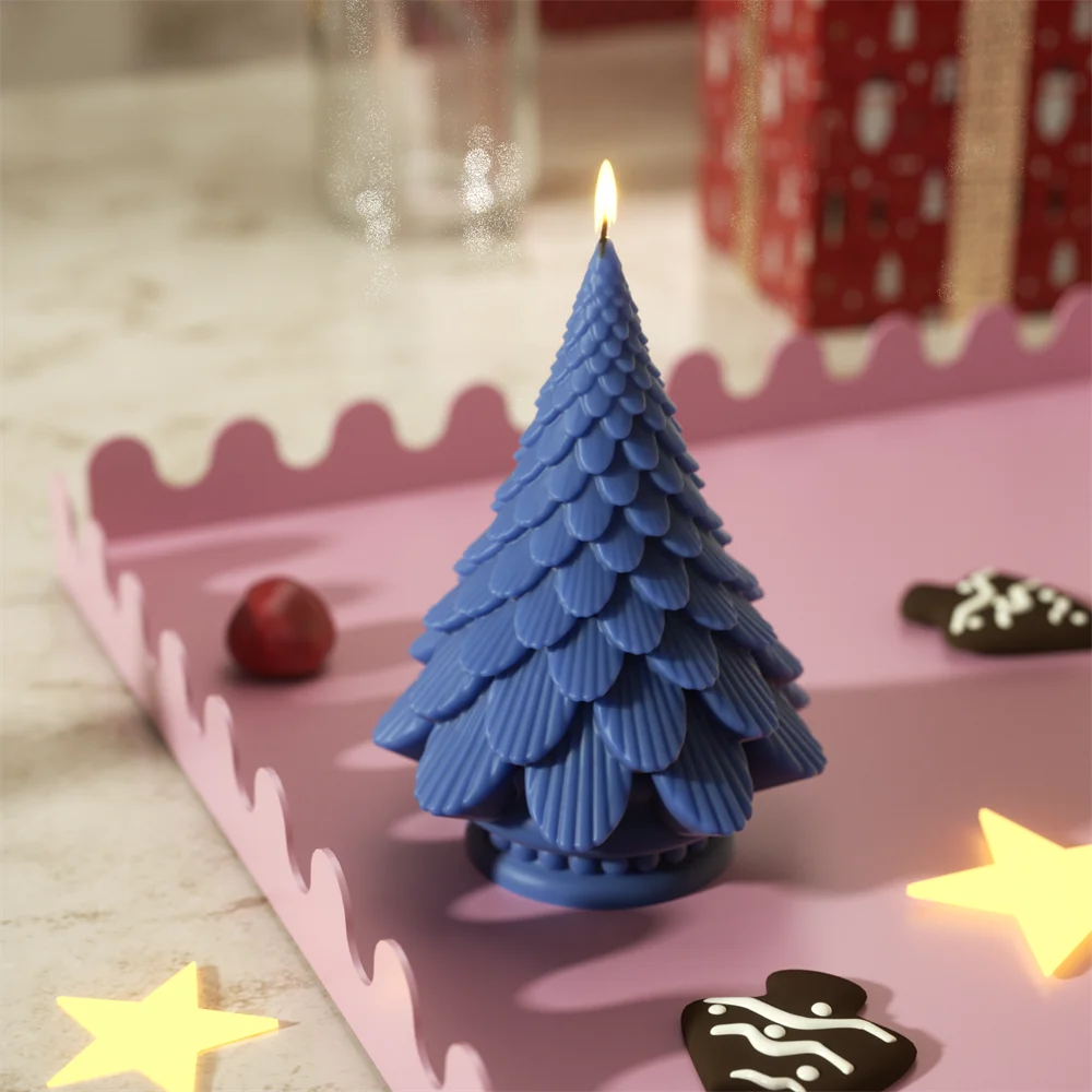 Pinecone Christmas Tree Silicone Candle Mold Handmade Scented Aromatic Candle Mould Christmas Home Decoration