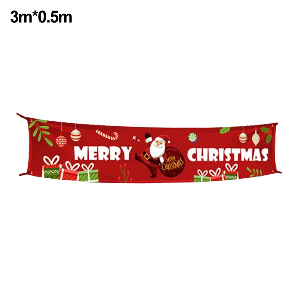 Christmas Banner With Rope Merry Christmas Garage Door Backdrop Banner Garden Party Festival Arrangement