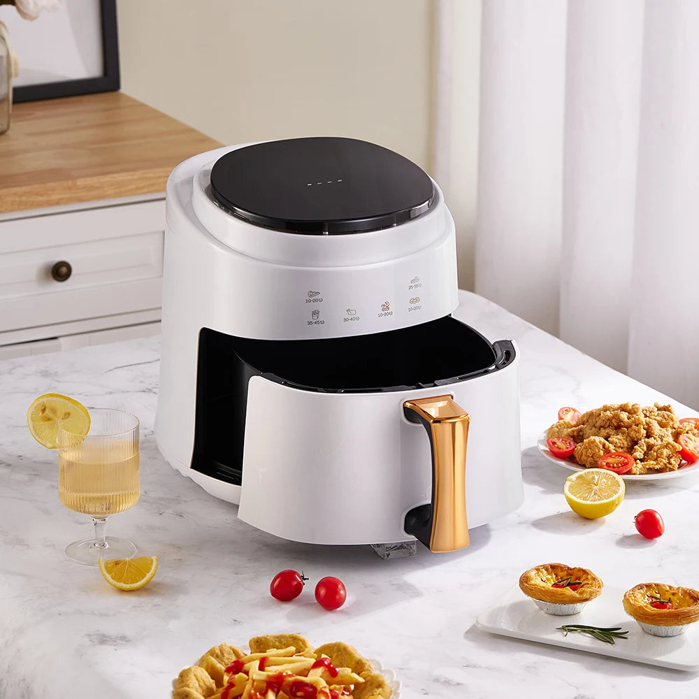 5.5L White Hot Air Fryer Oven with Digital Controls  360-degree Hot Air Circulation for Kitchen