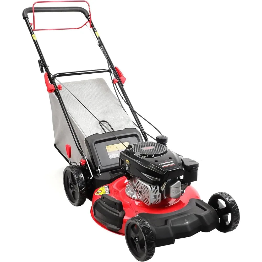 Self Propelled Gas Lawn Mower, 21 in. 170cc OHV Engine with High Wheel RWD 3-in-1, Oil Included,Push Lawn Mower