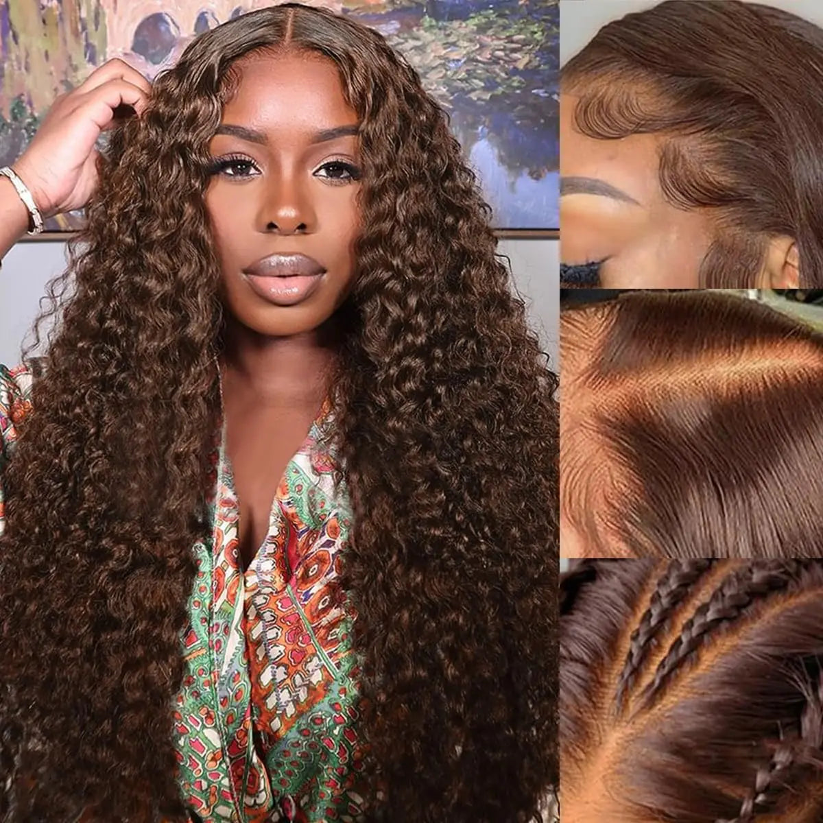 13x4 Chocolate Brown Lace Front Wigs 13x6 HD Transparent Lace Frontal Wig Colored Body Wave Human Hair Wigs For Women