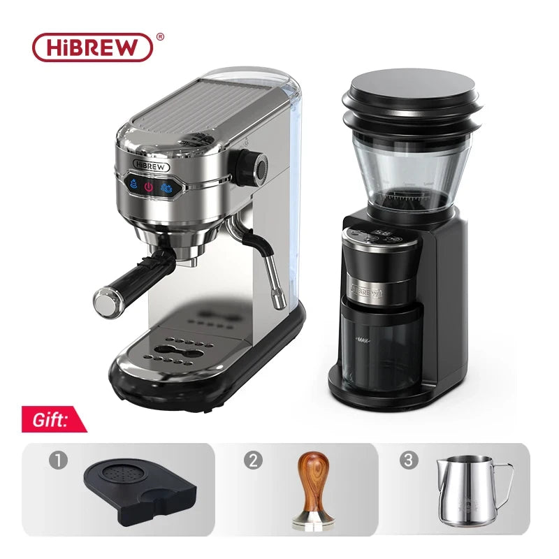 HiBREW Coffee Maker Cafetera 20 Bar Inox Semi Automatic Super Slim ESE POD& Powder Espresso Cappuccino Machine Hot Water H11