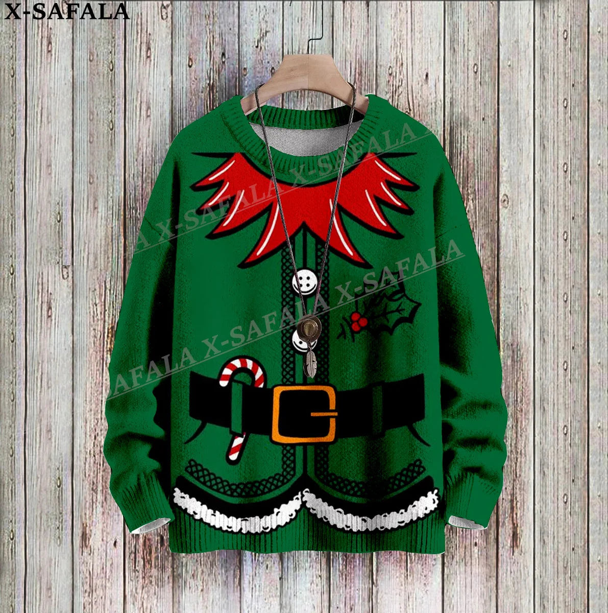 Santa Claus Funny Christmas Gift Cosplay Ugly Christmas Knit Sweaters Christmas Gift Jumpers Tops Couple Party Unisex Casual-4