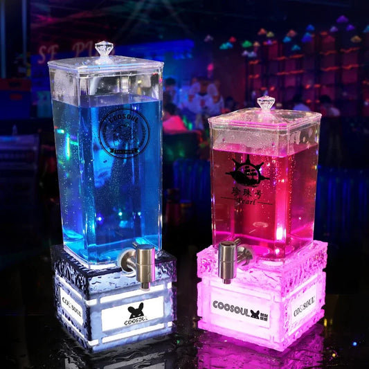 LED Glowing Beer Tower  3L/4L Beverage Dispenser with Illuminated Ice Bucket Perfect for Nightclub Bar and Party Drink Service