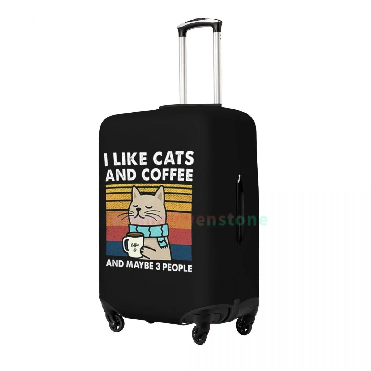 I Like Cats And Coffee Luggage Cover Suitcase Protector Thicken Elasticity Dust Covered Anti-scratch Protective Case 18-32 Inch