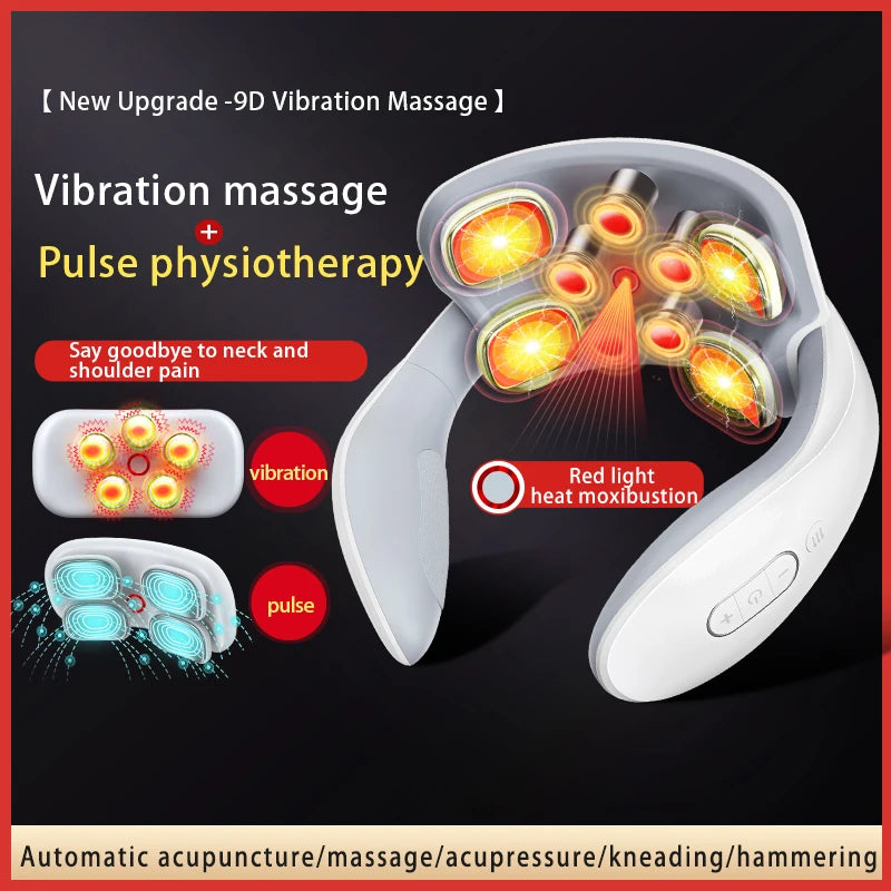 Smart Neck Massage Instrument Portable Shoulder Neck Massage Cervical Vertebra Health Care Vibrator Heating Relieve Pain Muscle