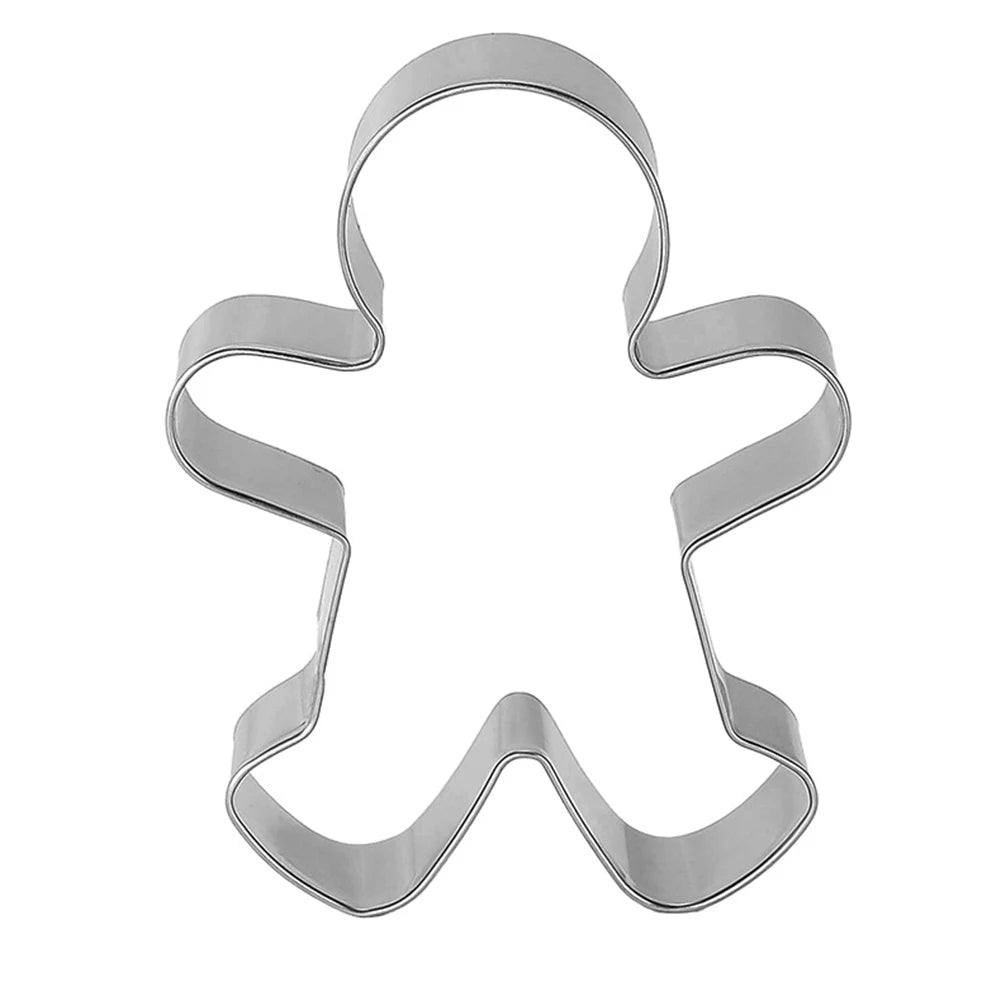 5Pcs Christmas Cookie Cutters Stainless Steel 3D Cookie Cutter DIY Winter Holiday Cookie Cutter for Making Muffins Biscuits