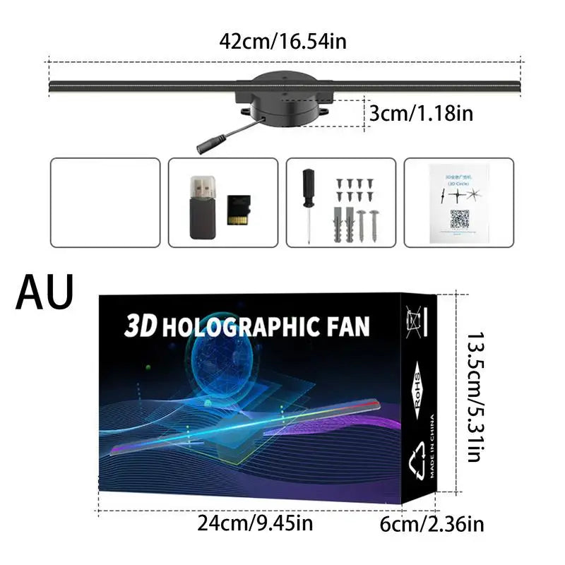 3D Holographic Projector remote/WIFI/APP control 2000x224 Resolution Christmas 3D Hologram LED Fan Projector Advertising Lights