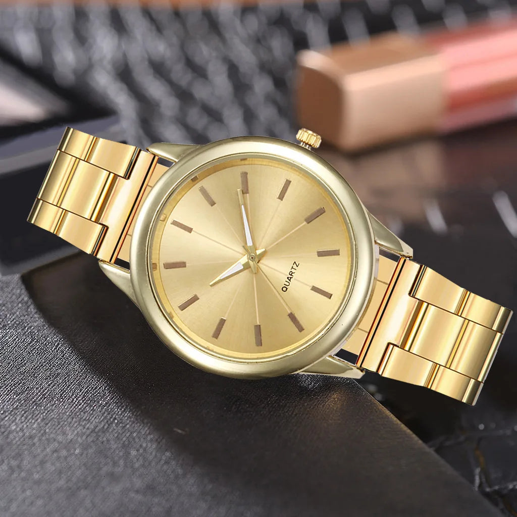 Classic Luxury Wristwatches Quartz Stainless Steel Dial Casual Bracele Gifts for Women Clock Ladies Gold Watch Reloje Para Mujer