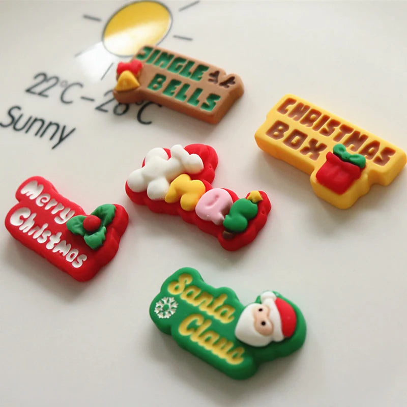 10Pcs New Cute Mini Cartoon Christmas Collection Flatback Resin Cabochons Scrapbook Diy Party Jewellery Decor Crafts Accessories