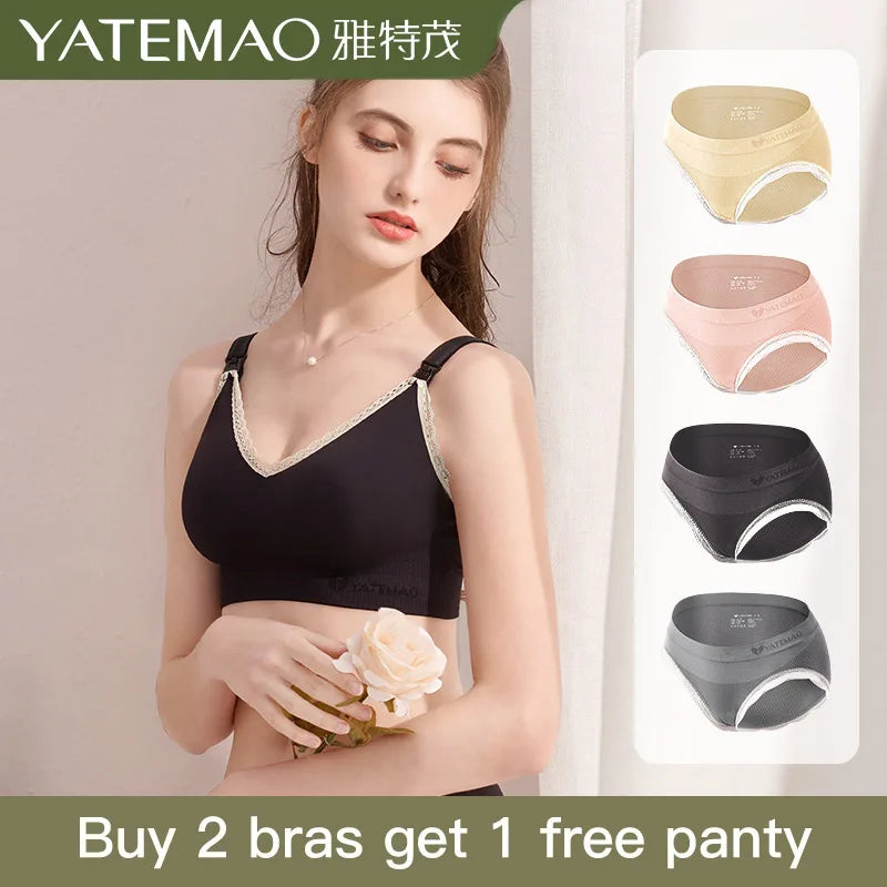 YATEMAO Breastfeeding Bra Pregnancy Clothes Maternity Nursing Bra Feeding Bra for Soutien Gorge Allaitement Pregnant Women