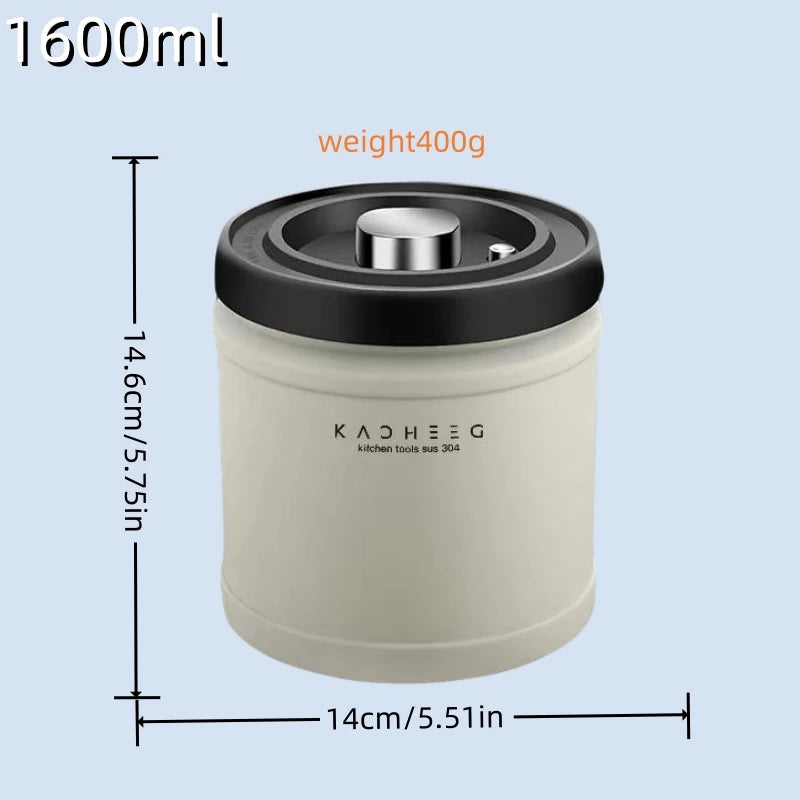 Vacuum sealed can, press vacuum coffee bean preservation, tea canister dried fruit 304 stainless steel fresh-keeping box