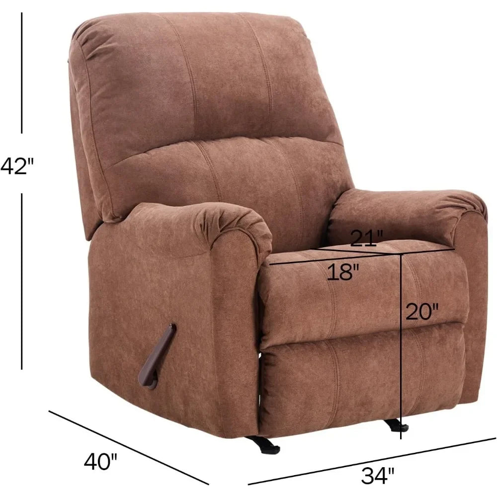 Rocker Recliner Chair for Adults,Manual Recliner Chair with Overstuffed Backrest and Armrests,for Living Room,Living Room Chairs