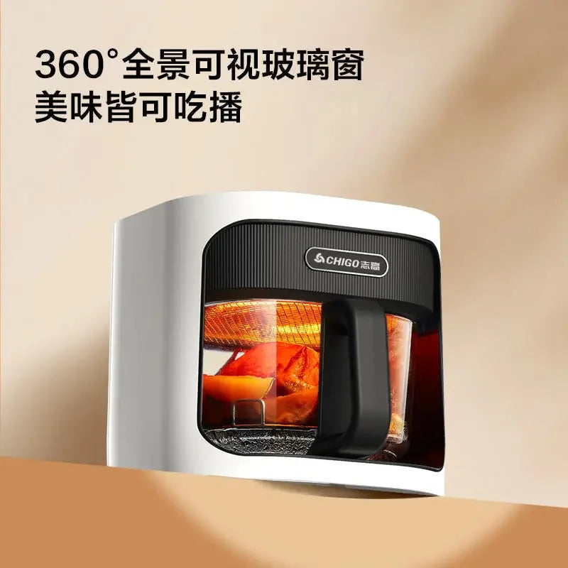 Glass visible air fryer household new large capacity intelligent fully automatic multi-function integrated electric oven