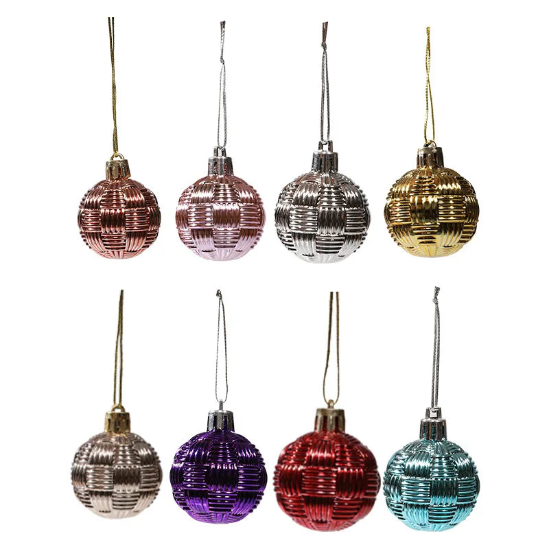 8pcs/Set 4CM Christmas Ball Ornaments Set Plastics Christmas Tree Pendant Decoration Merry Christmas Decoration Accessories