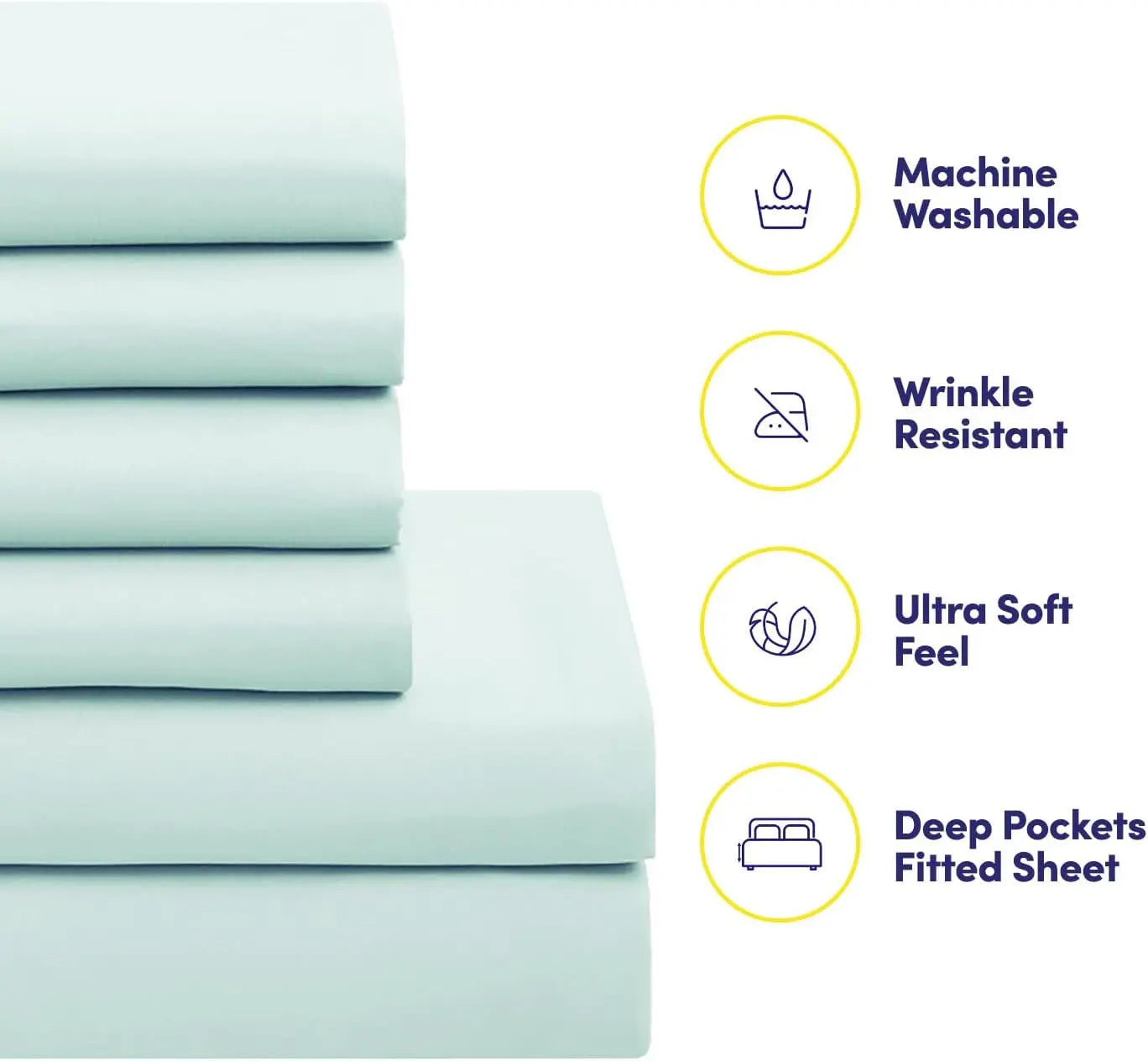 7 Piece Comforter Set Bag Solid Color All Season Soft Down Alternative Blanket & Luxurious Microfiber Bed Sheets, Aqua, King