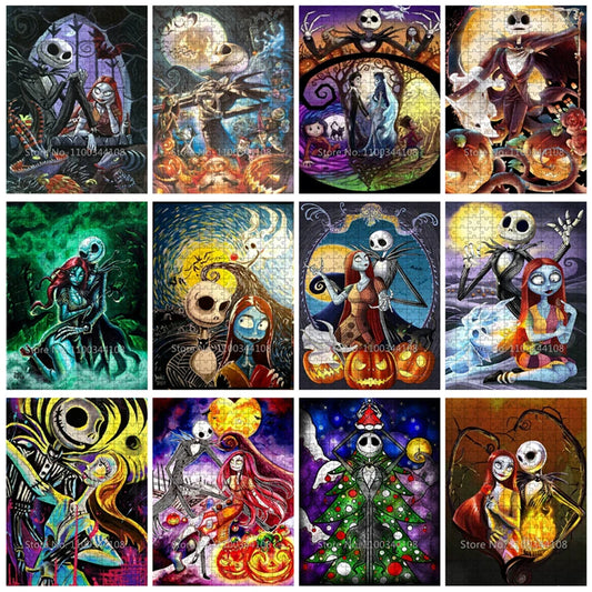 Nightmare Before Christmas Jigsaw Puzzles Disney Halloween Corpse Bride Ghost Wooden Puzzle for Adult Decompression Toys Games