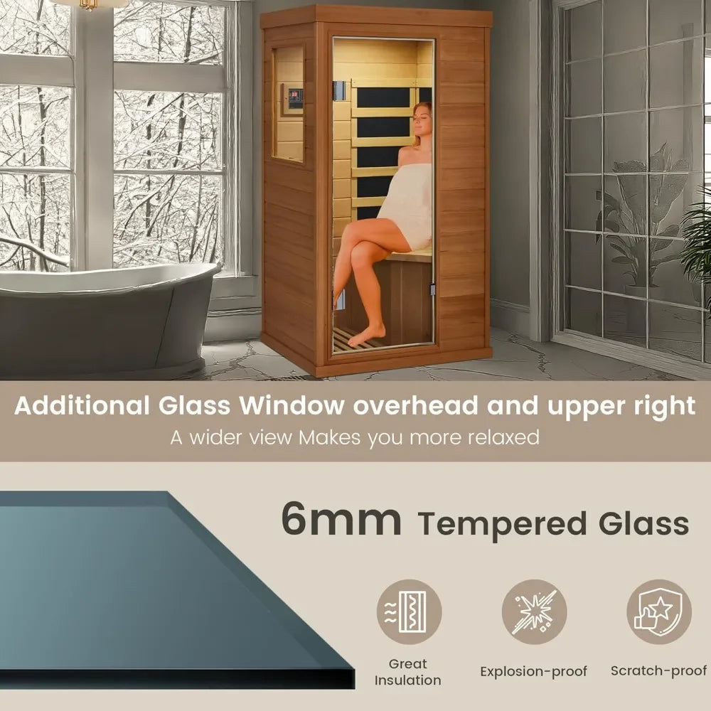 Sauna Infrared,Full Spectrum Infrared Sauna for Home, Indoor Dry Sauna with 4 Heater Panels,Suitable for living rooms