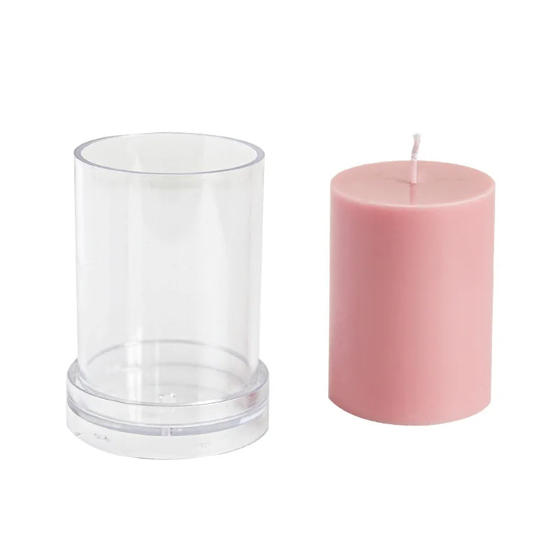 Various 3D Cylindrical Candle Mould Plastics Diy Candle Making Supplies Molds Pc Acrylic Plastic Mold Candle Making Kit Mold