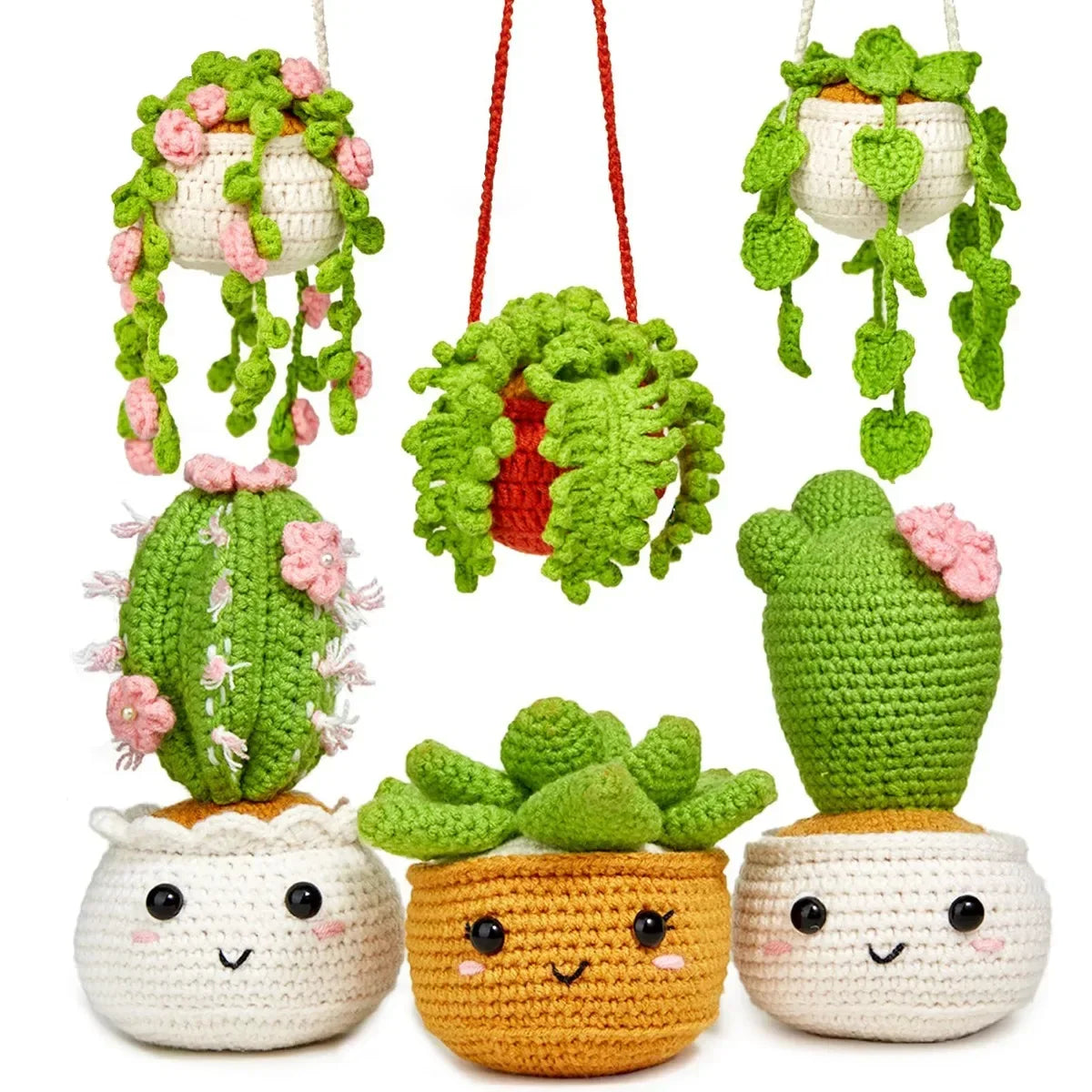 Crochet Kit for Beginners Starter Kits for Adults Craft Knitting  with Step-by-Step Video Tutorials Hanging Potted Plants Family