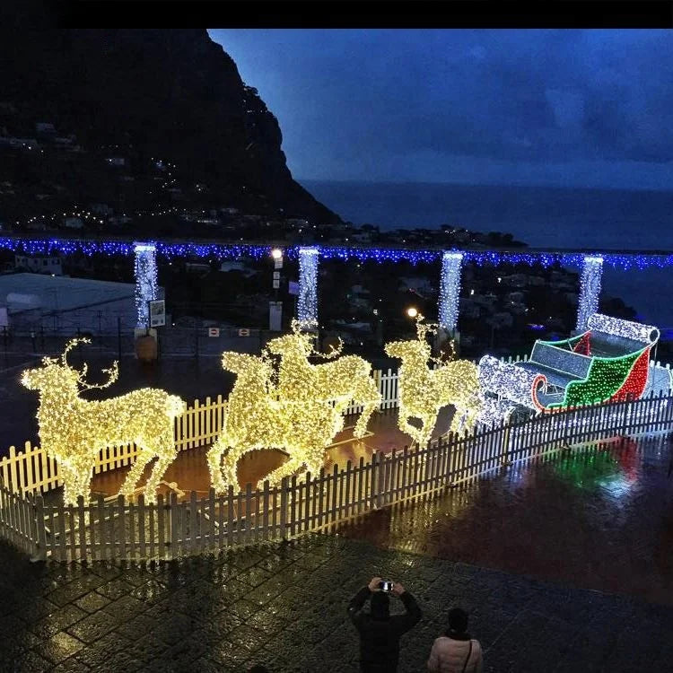 Christmas Outdoor Running Strip 3D Acrylic Reindeer LED Motif Lights