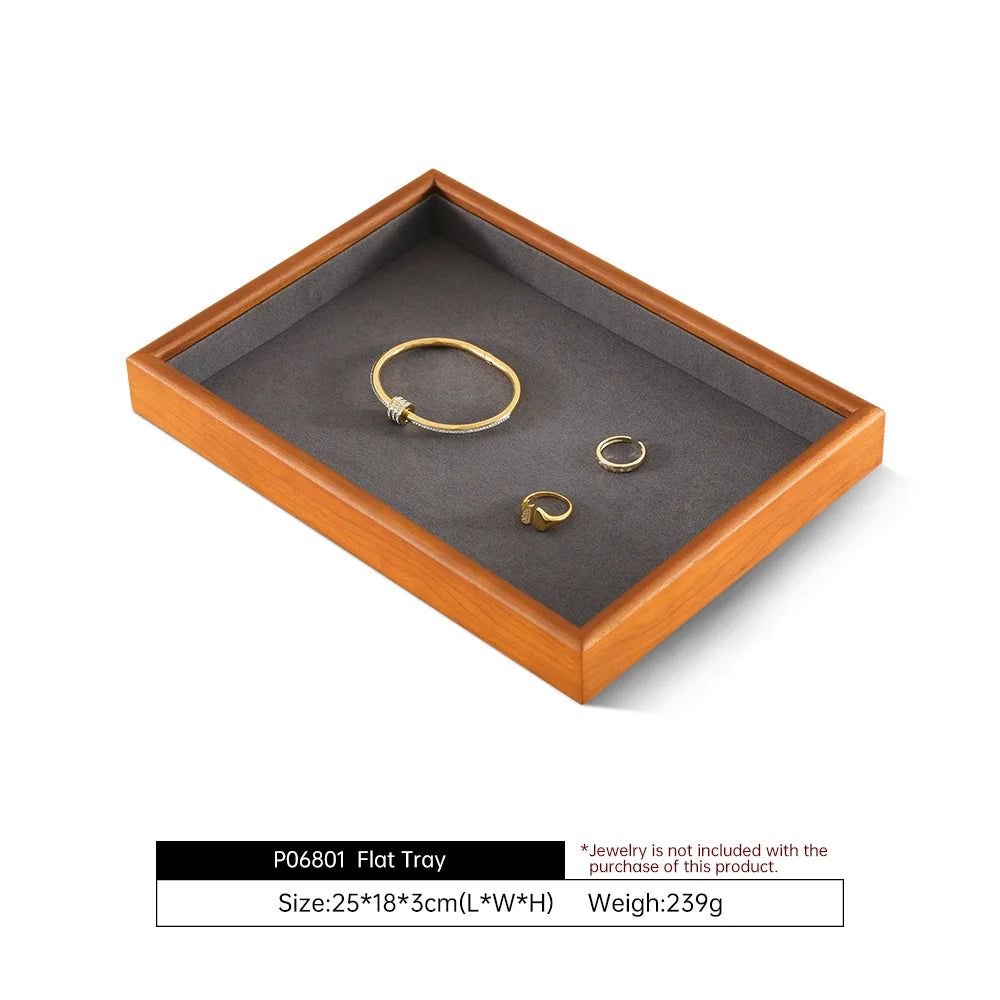 YinBeiNi Ring Bracelet Necklace Display Tray Wooden Jewelry Storage Organizer Pendant Chain Accerssories Display Pallet P068