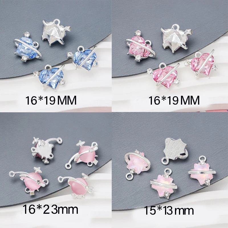 5PCS Stars Moon Christmas Tree Charms Alloy Pendant  For Jewelry Star Making Handmade Bracelet Necklace Diy Accessories