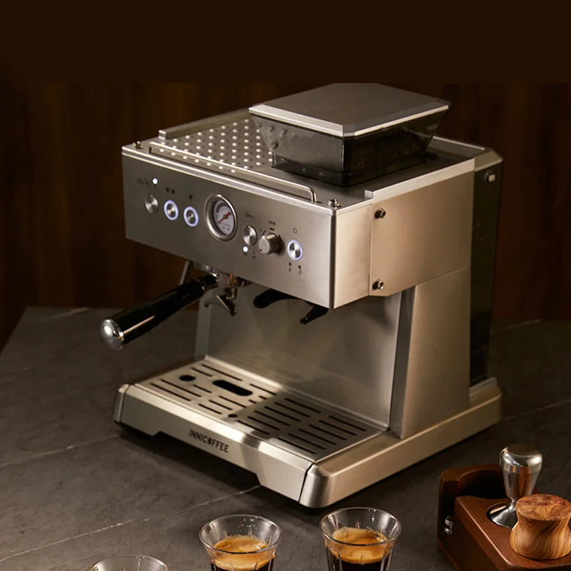 Compact Semi-Automatic Espresso Machine With Built-in Grinder For Home And Light Commercial Use