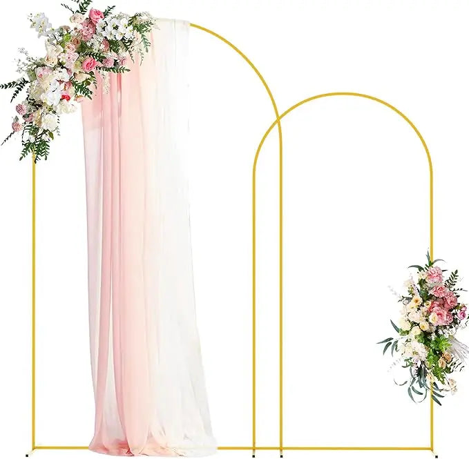 Wedding Arch Backdrop Stand Gold Metal Arch Stand Set of 2 for Birthday Party Wedding Ceremony Baby Shower Graduation Decoration