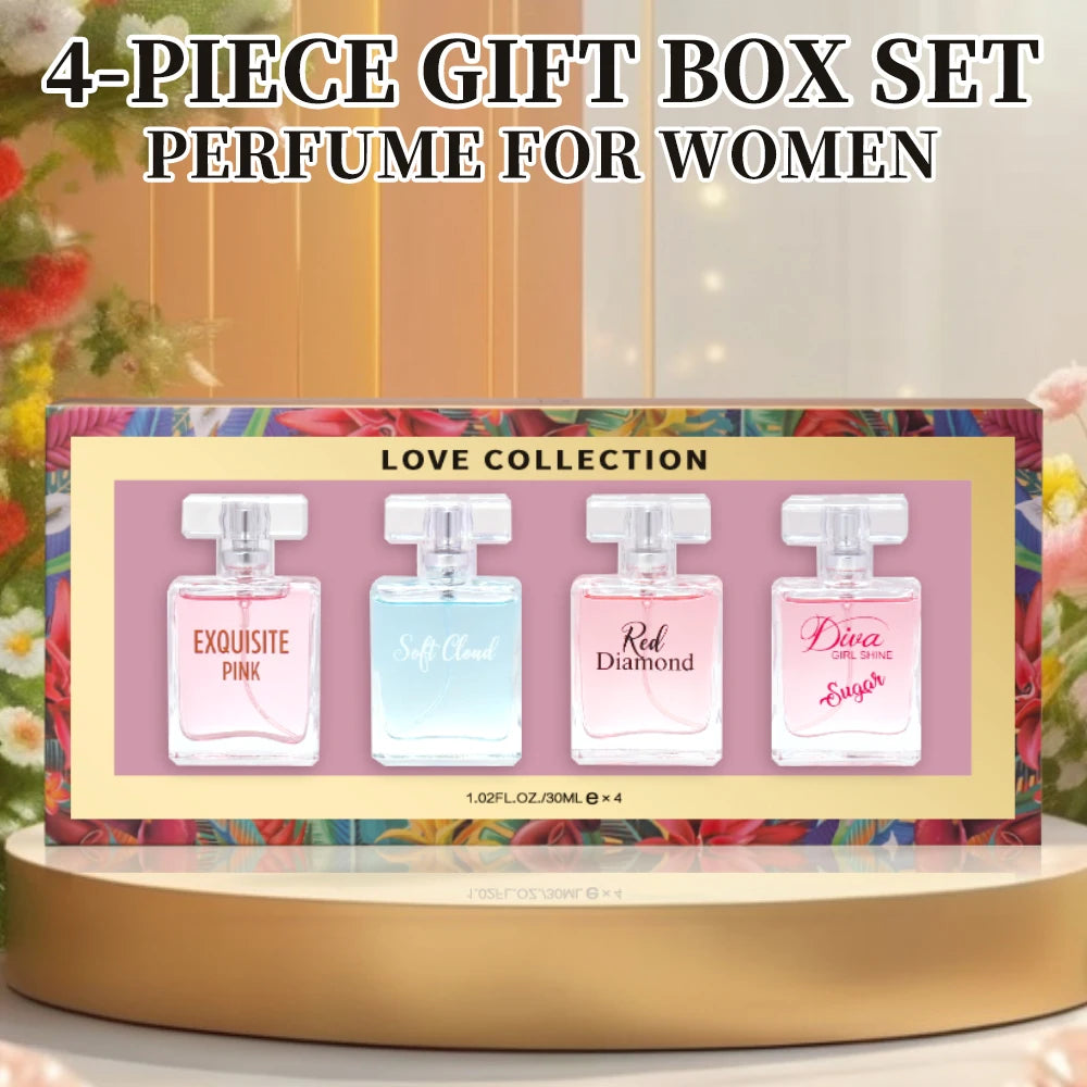 Women's Love Collection Fragrance Set Eau De Parfum Spray 4-Piece Gift Set Long Lasting 1.02 Fl Oz per Bottle