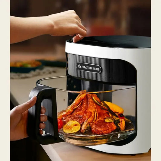 Glass visible air fryer household new large capacity intelligent fully automatic multi-function integrated electric oven