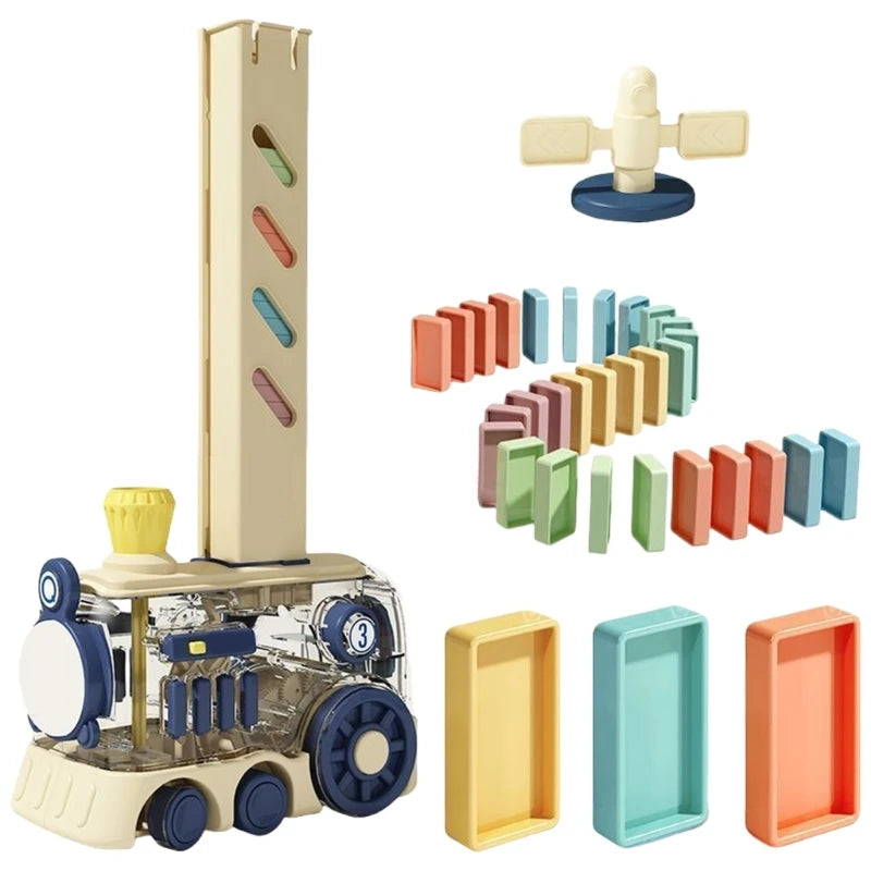 Automatic Train Easy Collection to Set up and Down Tile Game Chain Reaction for Boys Girls