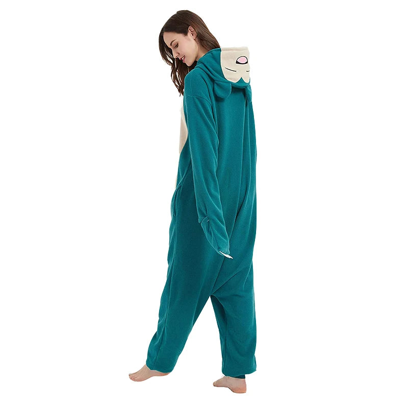 Pokemon Onesie Snorlax Cosplay Costume Christmas Pajamas Fleece Women One-Piece Kigurumi Full Body Pijama Anime Whole Clothes