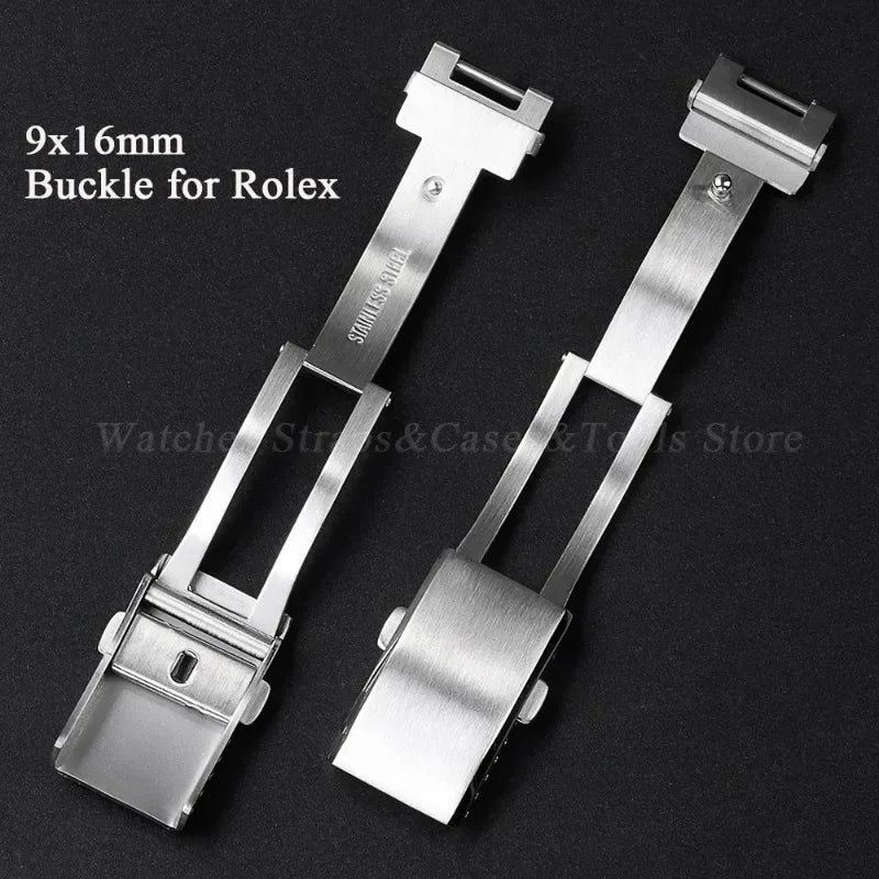 Solid Stainless Steel Buckle for Rolex for Submariner 9x16mm Metal Folding Clasp for Daytona Luxury Deployment Men Watch Button