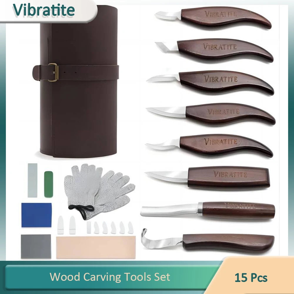 Wood Carving Tools Set Deluxe Wood Cutter Chisel Knife Kit with Carving Detail Whittling Knife Woodworking Kit for Beginner