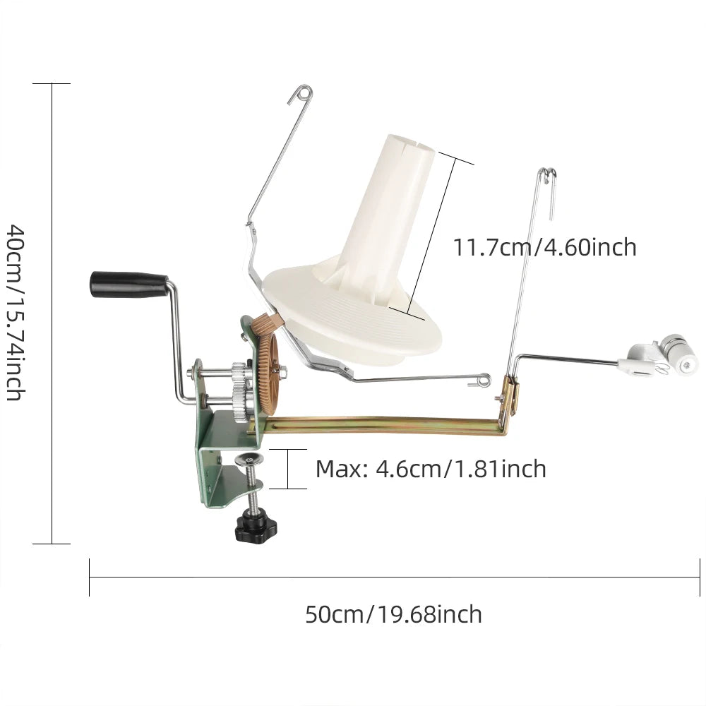 QJH Needlecraft Large Jumbo Metal Yarn Ball Winding Machine For Yarn/Wool/String/Fiber Ball Winder Hand Operated DIY Sewing Tool