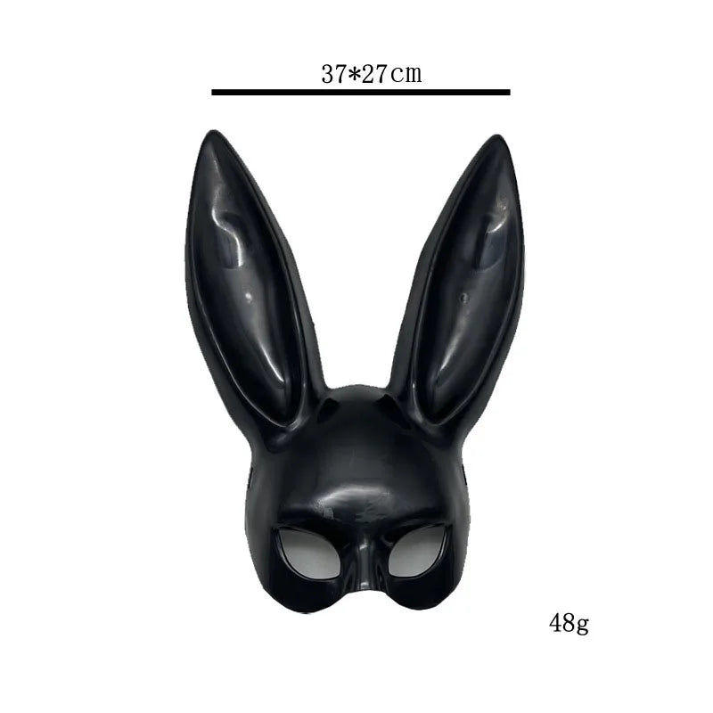 1pcs Black White Rabbit Mask Halloween Party Decoration Party Long Ears Rabbit Bunny Mask Costume Cosplay ﻿