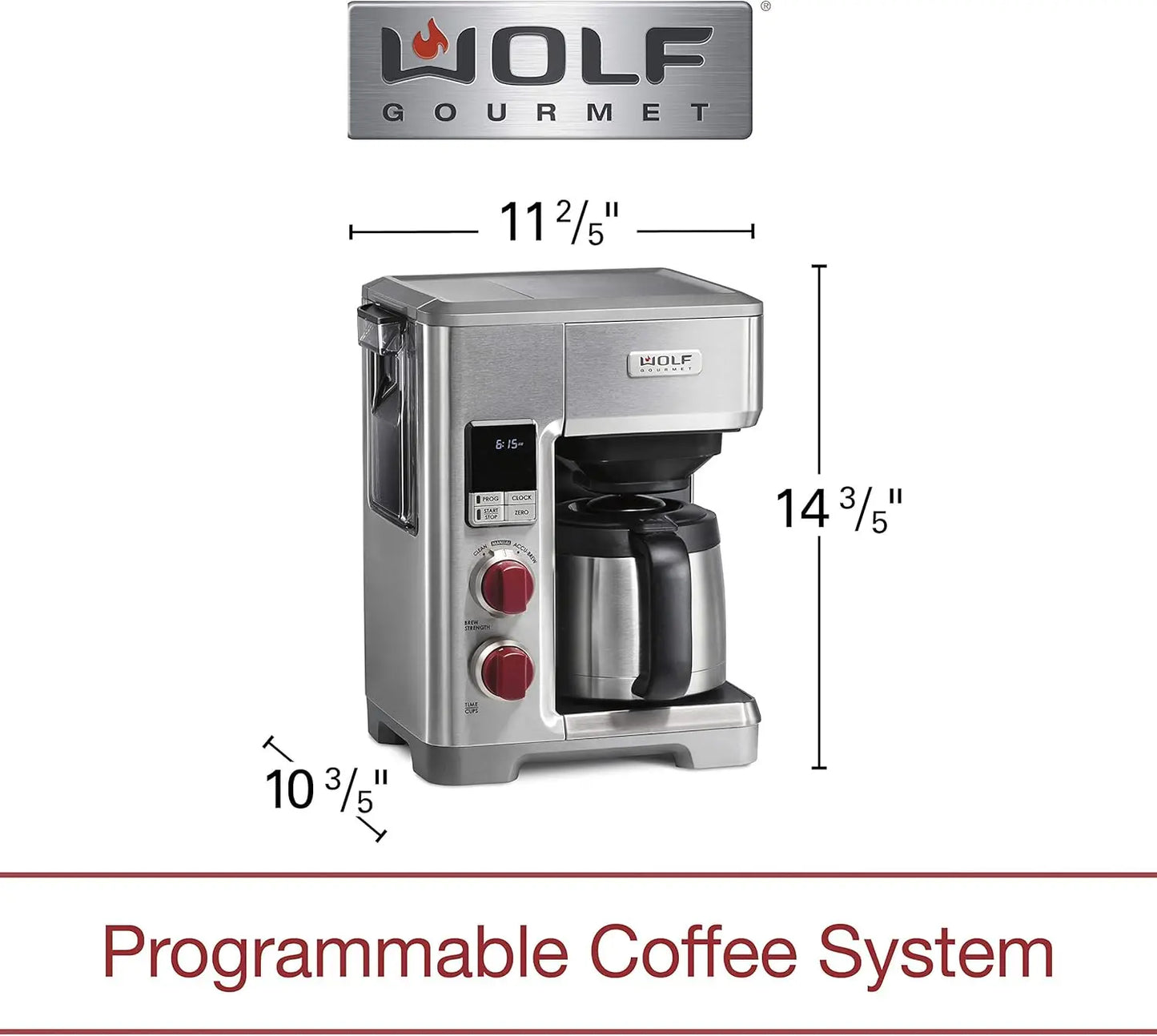 GOURMET Programmable Coffee Maker System with 10 Cup Thermal Carafe, Built-In Grounds Scale, Removable Reservoir